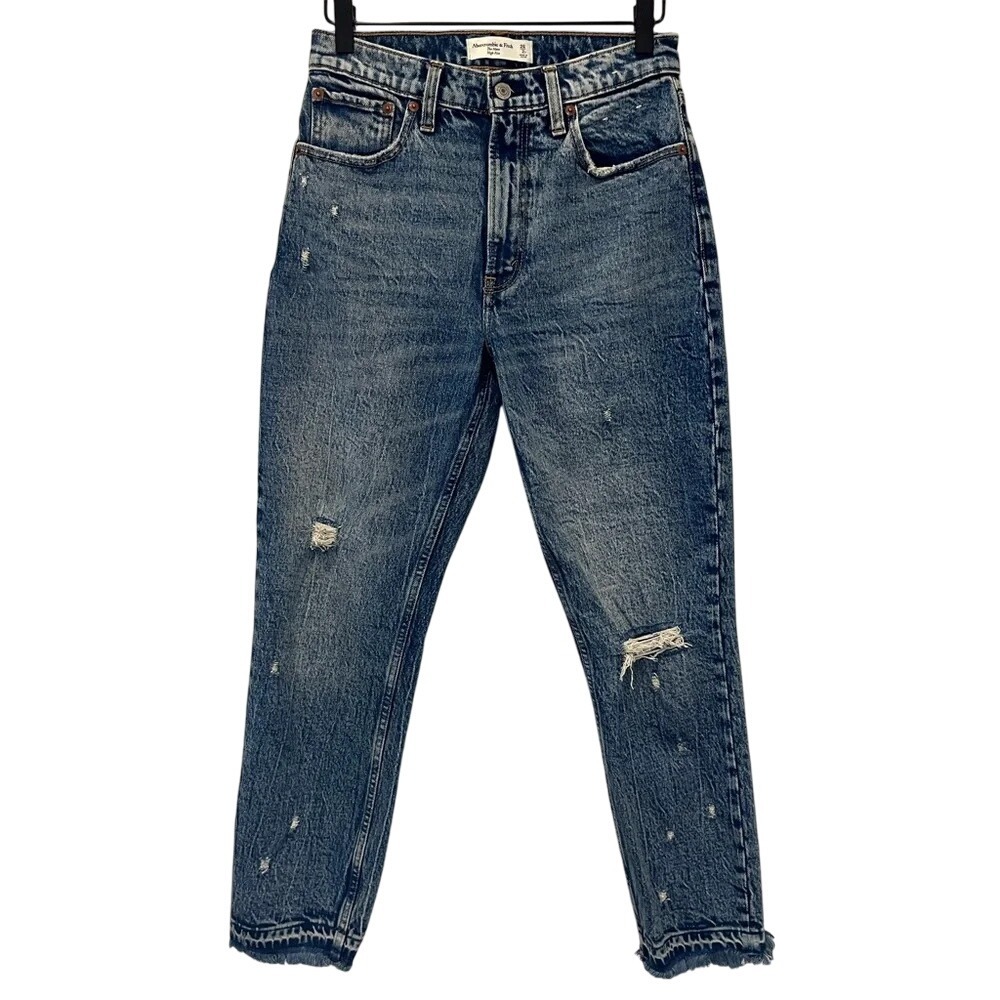 Abercrombie & Fitch the Mom High Rise Jeans distressed size 26 2 regular‎